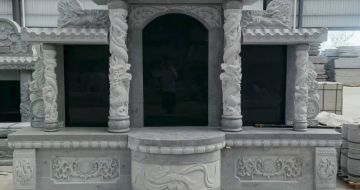 白城 芝麻灰高档墓碑，土墓，可定制
