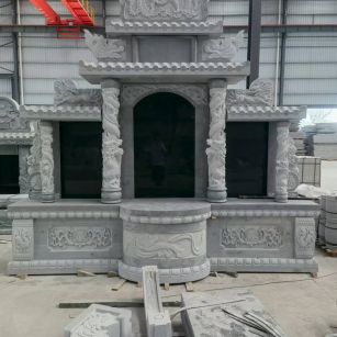 白城 芝麻灰高档墓碑，土墓，可定制
