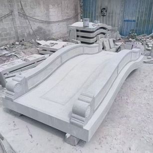 白城 芝麻灰花岗岩园林景观 小石桥