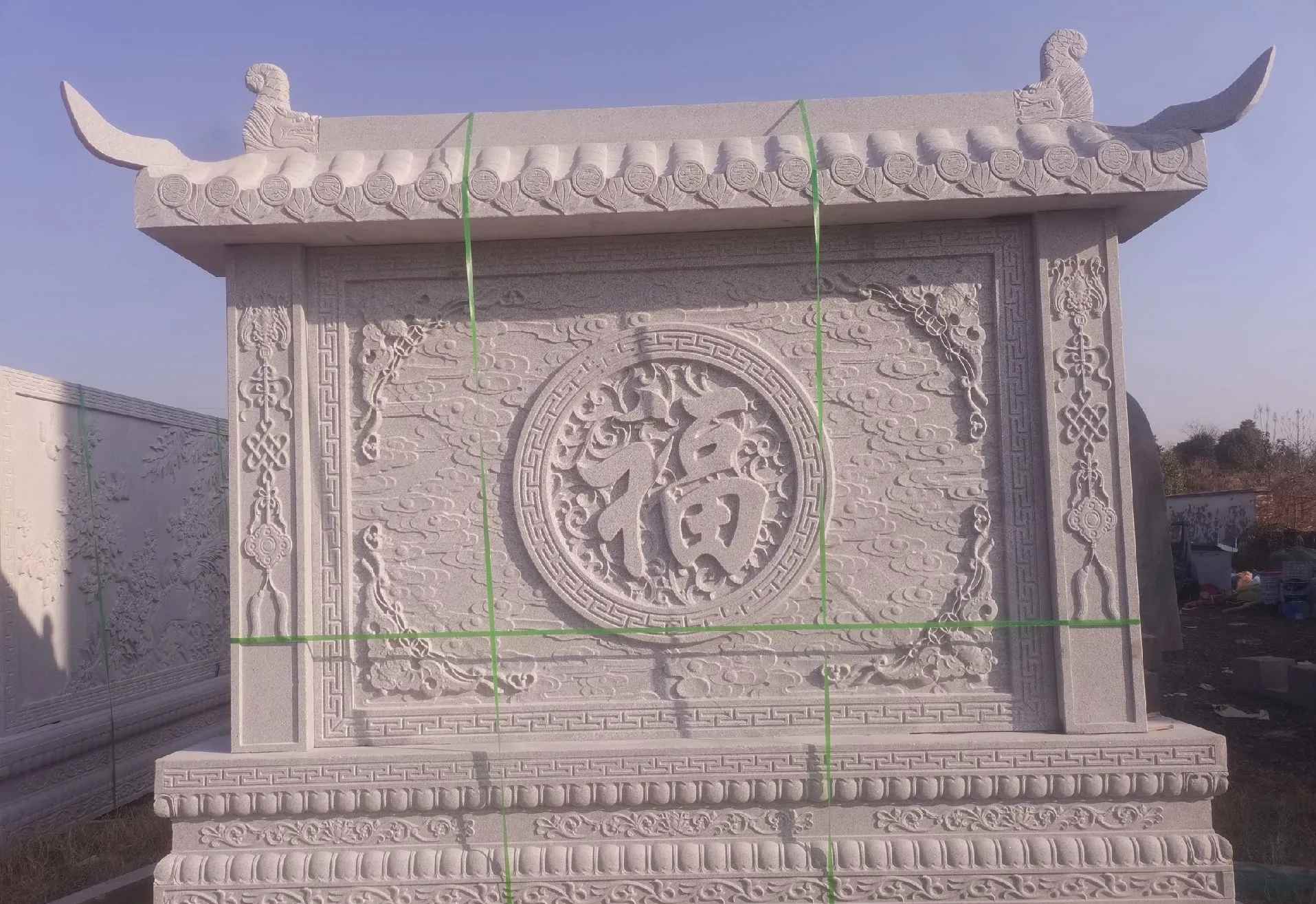白城 芝麻白花岗岩屏风，照壁，影壁