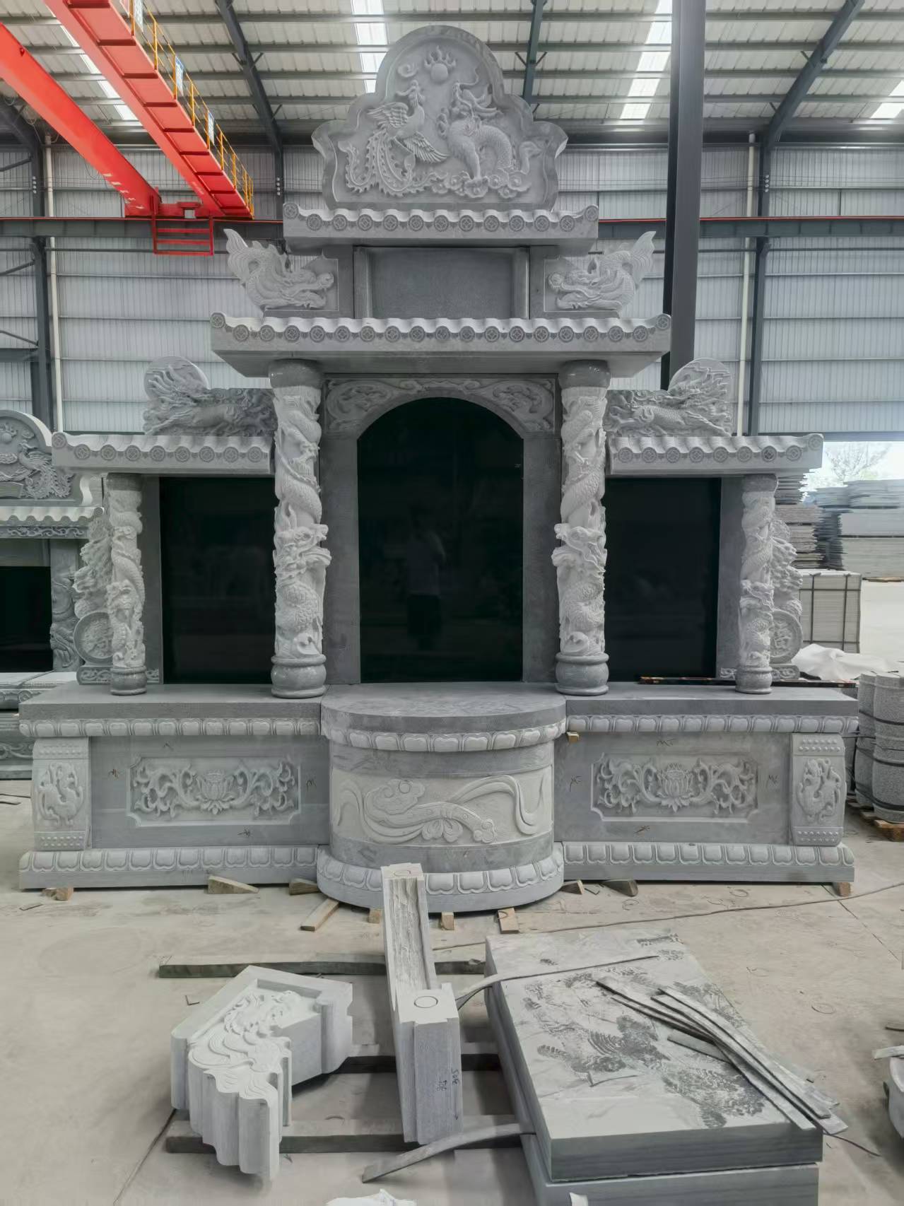 白城 芝麻灰高档墓碑，土墓，可定制