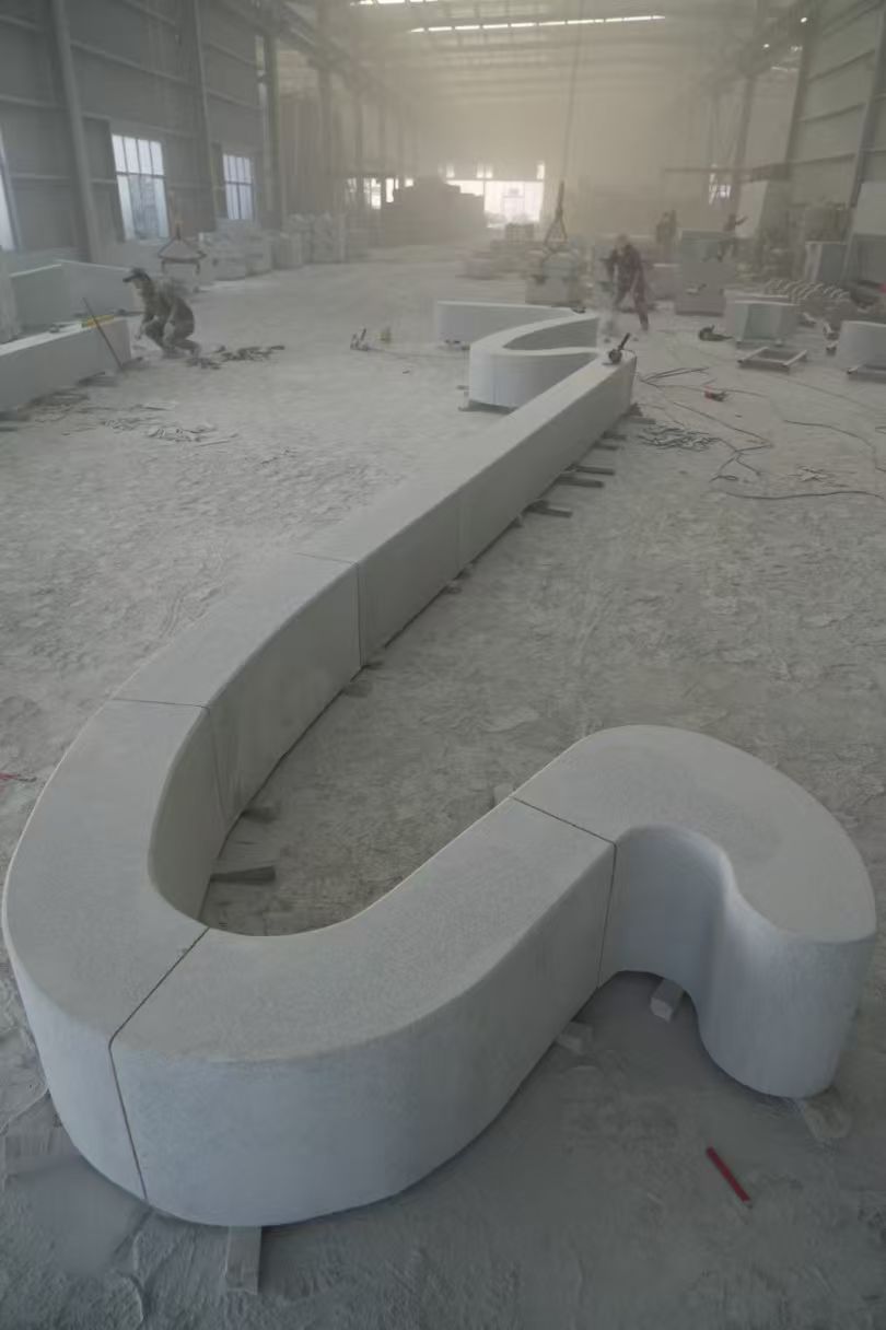 白城 花岗岩整石坐凳拼装